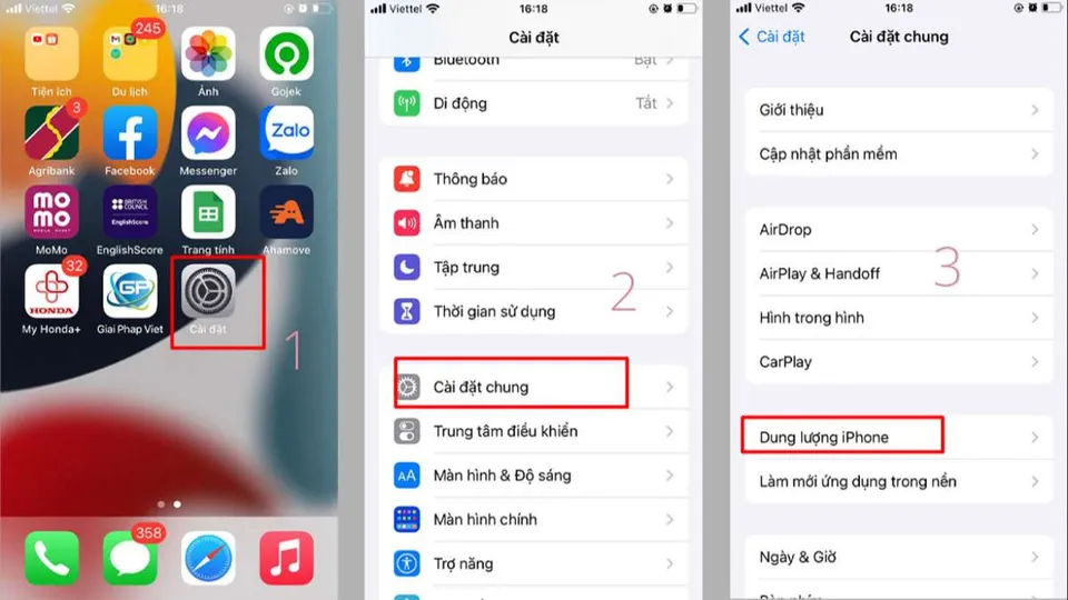 Cách xem dung lượng bộ nhớ trong trên điện thoại Iphone