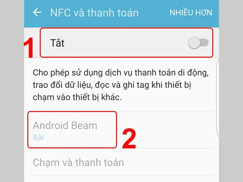 Cách tắt NFC