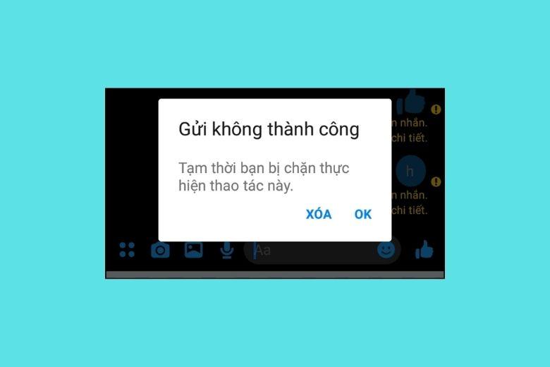 Messenger không gửi được tin nhắn do vi phạm tiêu chuẩn Facebook