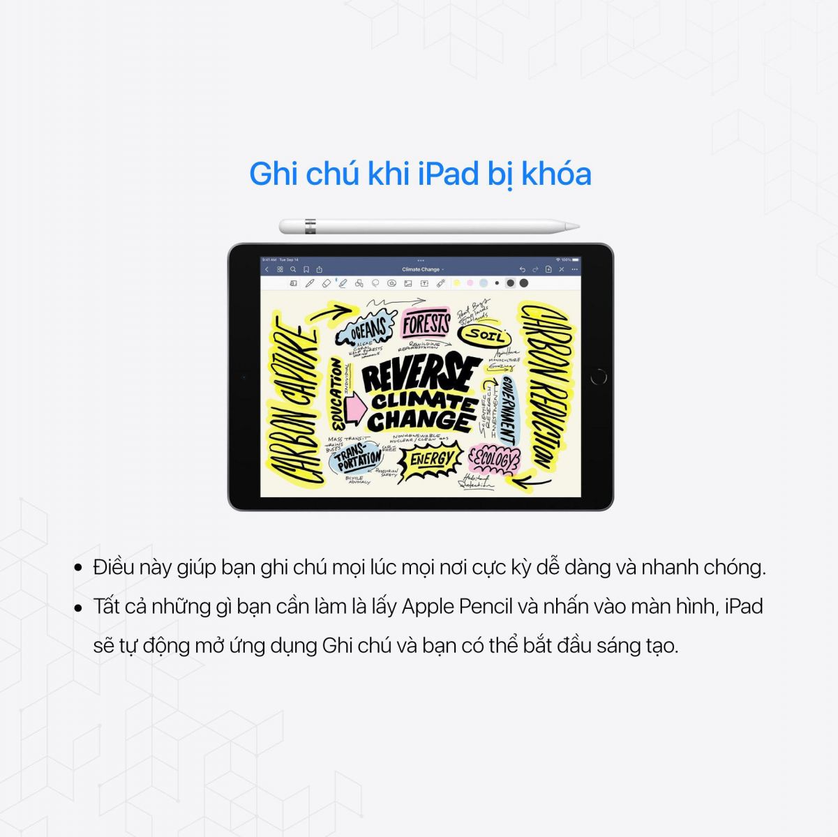 Ghi chú khi iPad bị khoá