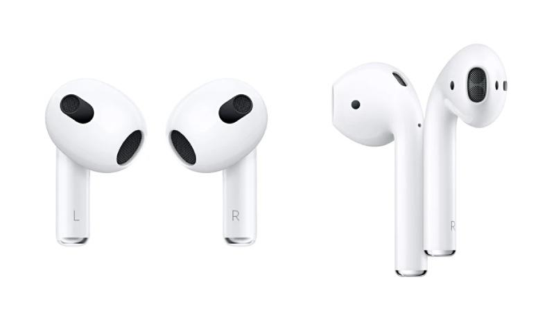 Về phần vỏ ngoài, AirPods thế hệ thứ hai và thứ ba có kiểu dáng tương tự nhau với vỏ nhựa màu trắng bóng