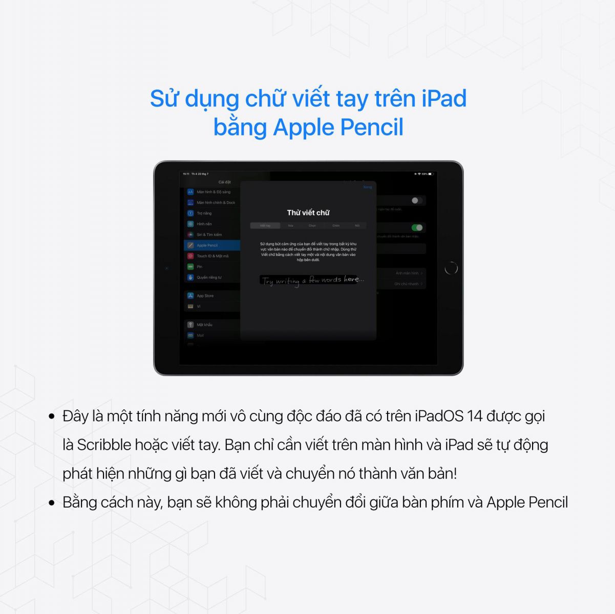  Sử dụng chữ viết tay trên iPad