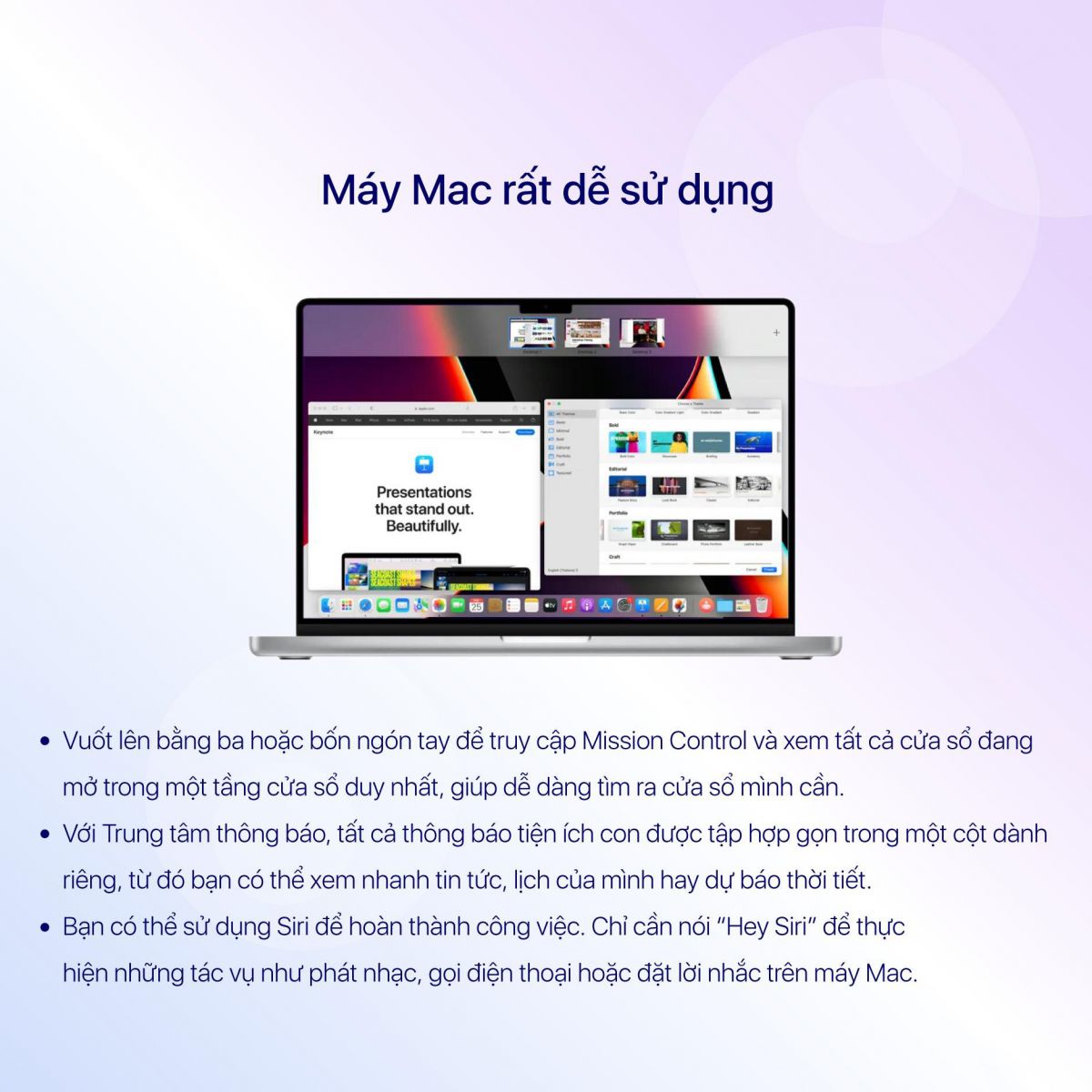 Máy Mac rất dễ sử dụng