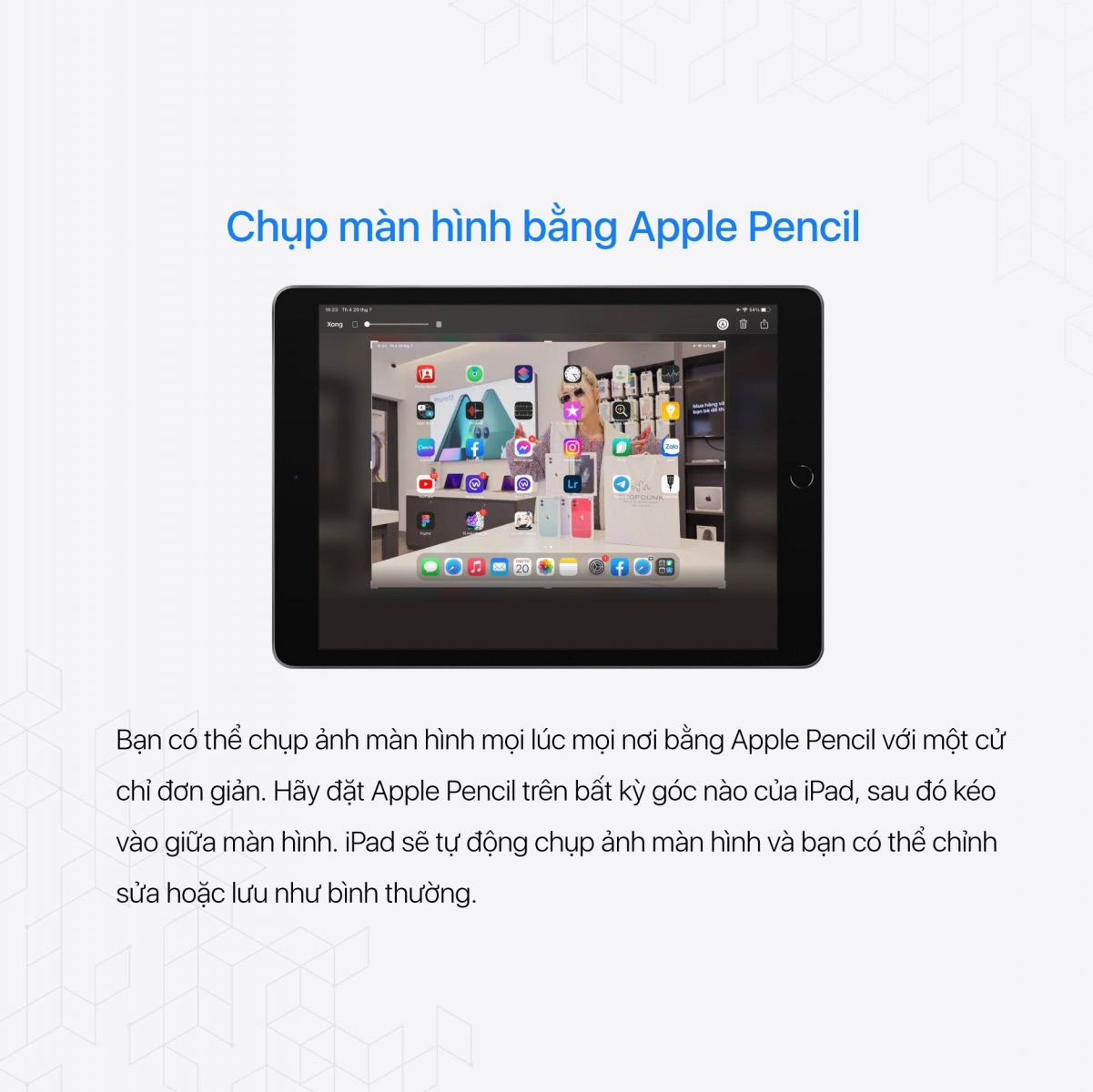 Chụp màn hình bằng Apple Pencil